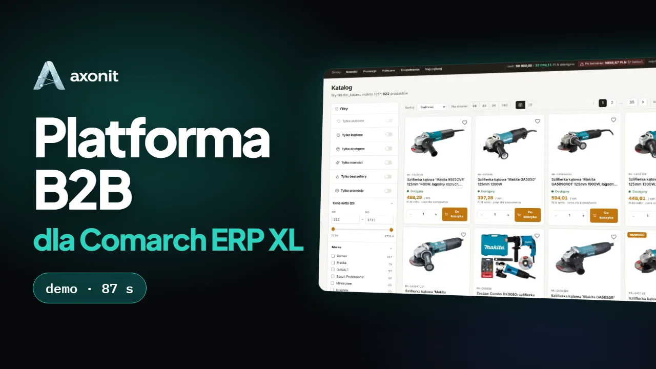 Platforma B2B dla Comarch ERP XL — film demo, 87 sekund